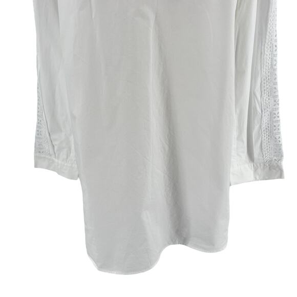 Sandro Womens Ruffled Cotton Poplin Shirt Blouse Top White - Picture 3 of 13